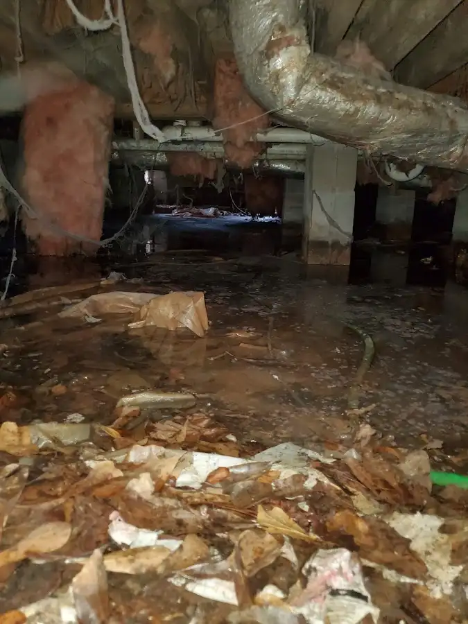 Crawl space flood assessment for Commercial Water Damage Restoration in Dawsonville